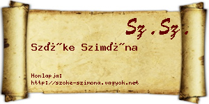 Szőke Szimóna névjegykártya